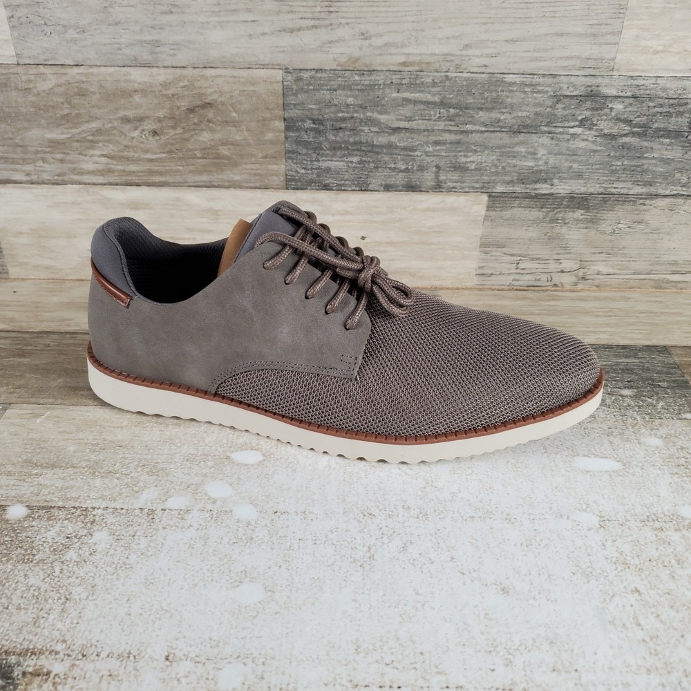 Dr Scholl Sync Knit Mens Oxford Shoes 11 M Gray White Faux Leather Mesh Lace-Up - Picture 1 of 10